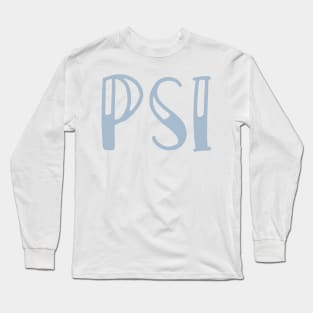 Light Blue Psi Letter Long Sleeve T-Shirt